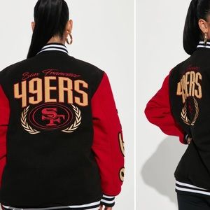 49ers Letterman Jacket - Black/Red